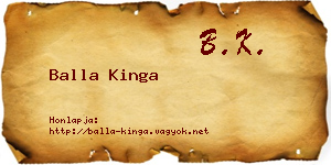 Balla Kinga névjegykártya